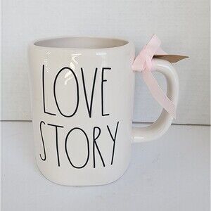 Rae Dunn Disney Ceramic Mug BELLE Princess LOVE STORY Double Sided Artesian New